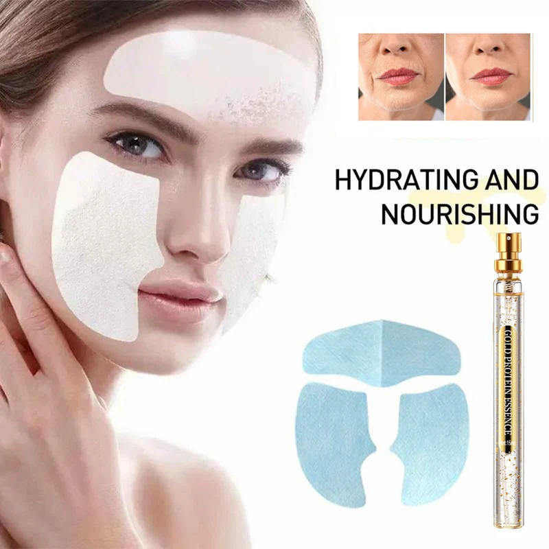 

Absorbable Collagen Face Mask Face Filler Anti Aging Moisturizing 24K Gold Serum Firming Lifting Fade Fine Lines Skin Care Set