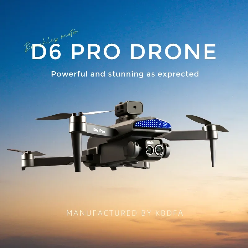

Дрон D6 Pro профессиональный, Квадрокоптер без щеток, складной, с HD камерой 4K, для аэрофотосъемки препятствий, подарки, игрушка