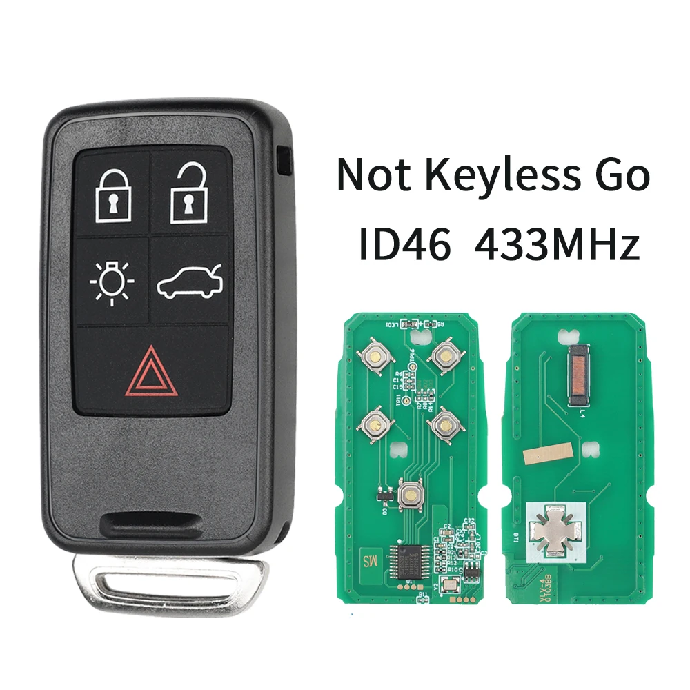 

Liberty Half Smart/Keyless Go 434/868/902 МГц ID46 Умный автомобильный дистанционный ключ для Volvo V40 V60 V70 S60 S60L XC60 XC70 S90 XC90 S80