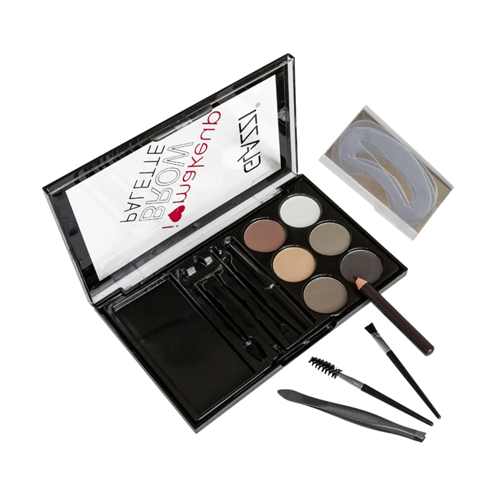 

Профессиональный набор для формирования бровей и бровей, набор для макияжа, палитра, Волшебные трафареты для бровей, кисти для бровей