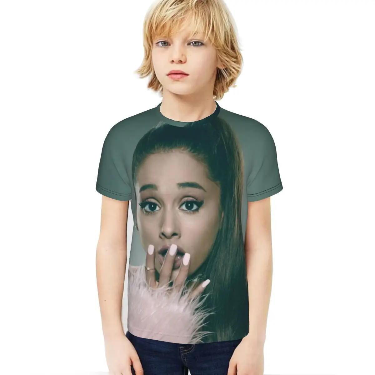 

Лето 2020, модная футболка Ariana Grande, детские футболки с короткими рукавами для мальчиков, детские топы для девочек
