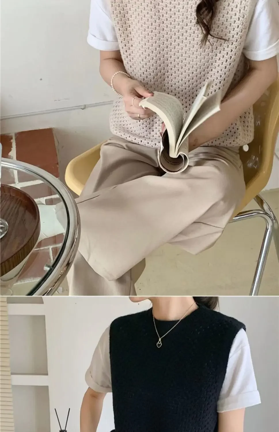 Весна/Лето 2024 новый однотонный жилет с круглым вырезом дизайн выреза майка из