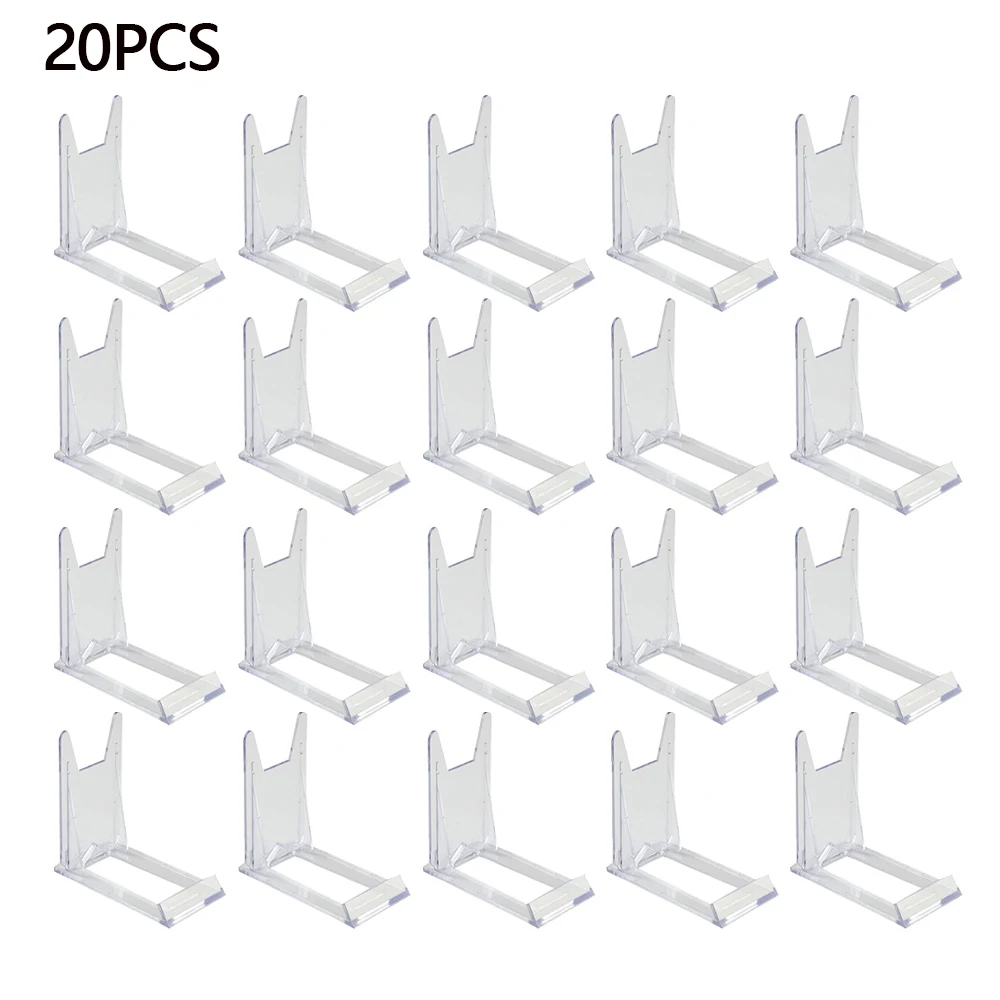 

20Pcs Clear Acrylic Display Stand Adjustable Bracket Stand For Bowl Plate Photo Frame Phone Display Plastic Tag Rack Hot Sale
