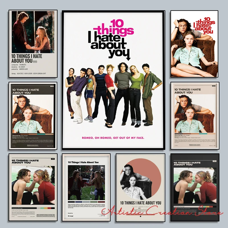 

10 вещей, которые я люблю о вас, фильм 90, классическая печать, художественный плакат на холсте для гостиной, Декор, домашняя Настенная картина