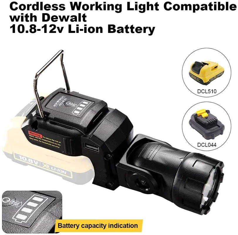 

Cordless Handheld LED Work light For Dewalt 10.8-12V Max Li-ion DCL510 Body Only