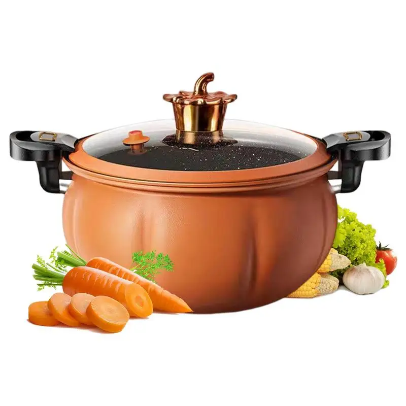 Non Stick Pressure Pot  Insta Pot Cooker Multicooker For Fry Boil Steam Orange