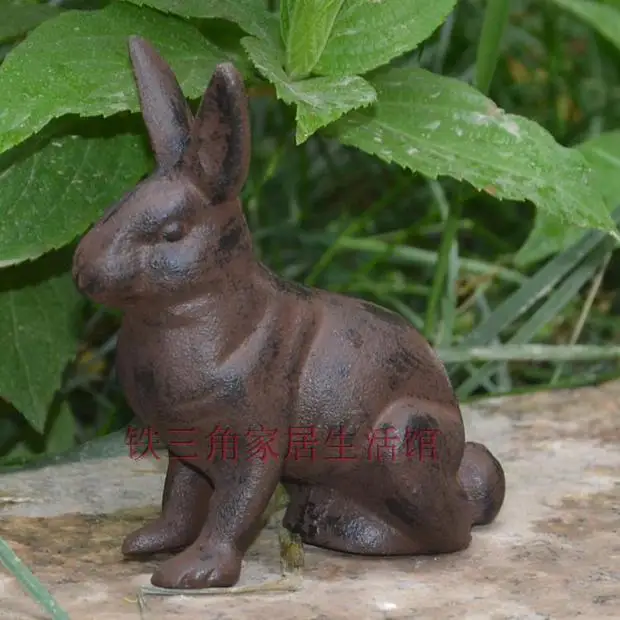 

Cast Iron Sitting Bunny Rabbit Garden Patio Yard Large Doorstop Decorative Statue. Iron Crafts Rabbit