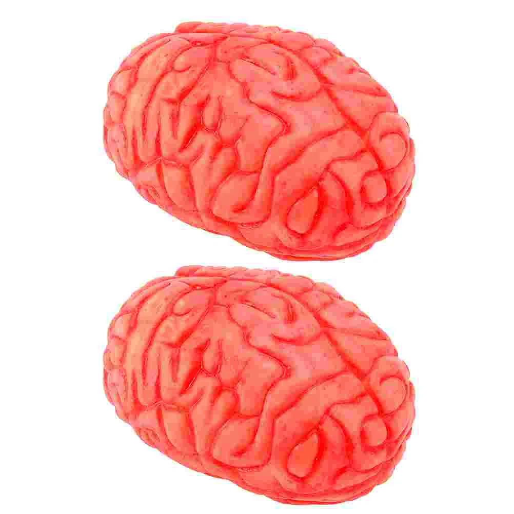 

2 Pcs Simulation Human Organs Brains Halloween Ornaments Body Props Fake Toys April Fool Gift Realistic Horror Prank