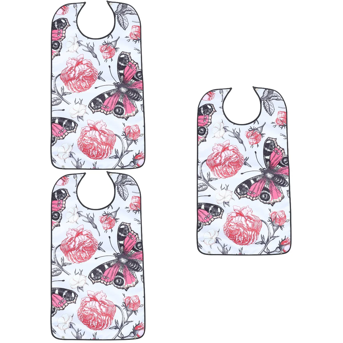 

3pcs Adult Bib Reusable Clothing Protector Elder Patient Bib Waterproof Bib