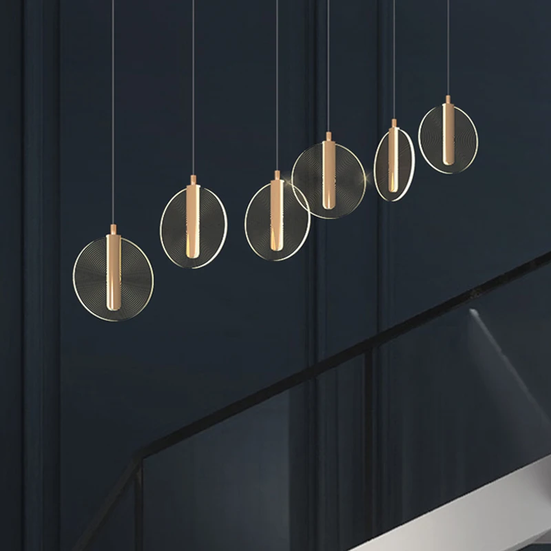 

Room Decor Led Art Chandelier Pendant Lamp Light Christmas Decoration Stair modern atmosphere duplex villa loft rotating