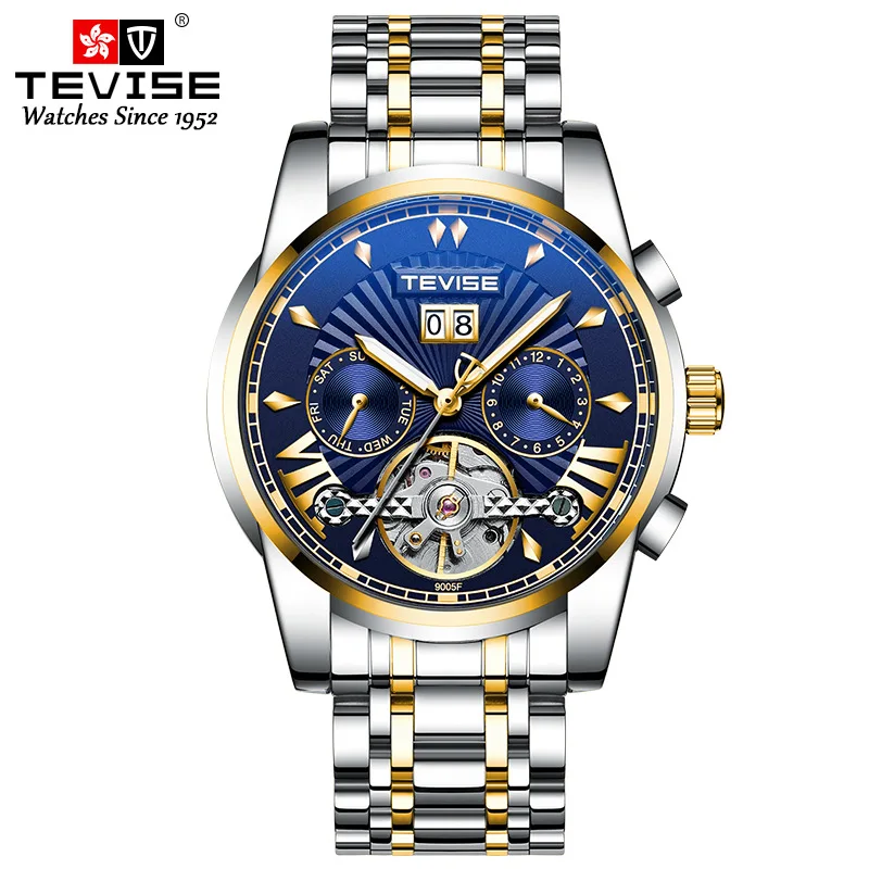 Fashion business watch men's mechanical watch waterproof Tourbillon steel band Watch multifunctional men's Watch