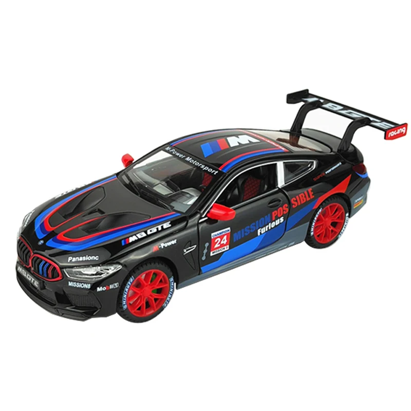 

1:24 BMW M8 GTE Alloy Racing Car Model Diecasts Metal Toy Sports Vehicles Car Model Collection Sound Light Childrens Gifts