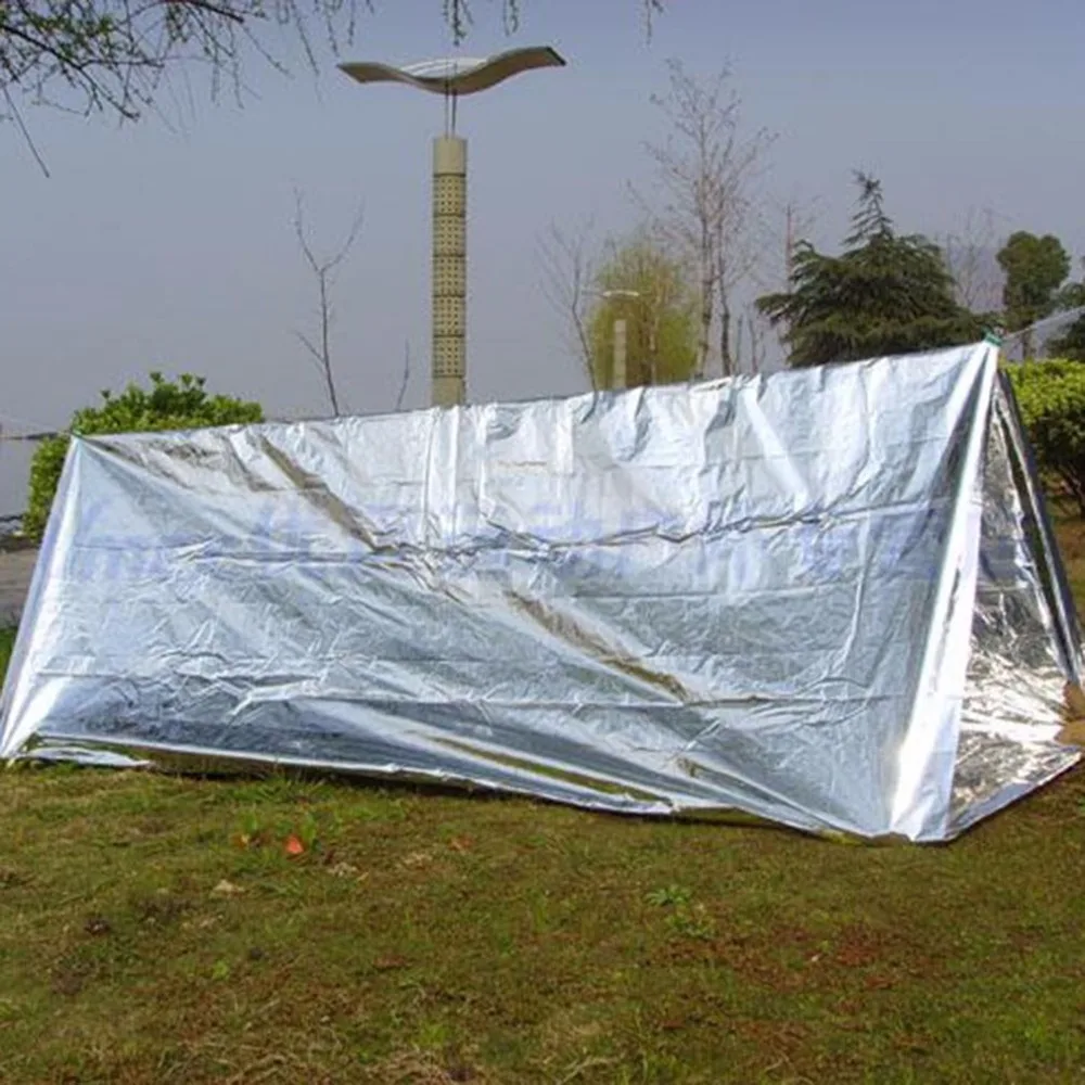 

Waterproof Disposable Outdoor Survival Emergency Rescue Space Foil Thermal Blanket First Aid Sliver Curtain Large Size Wholesale