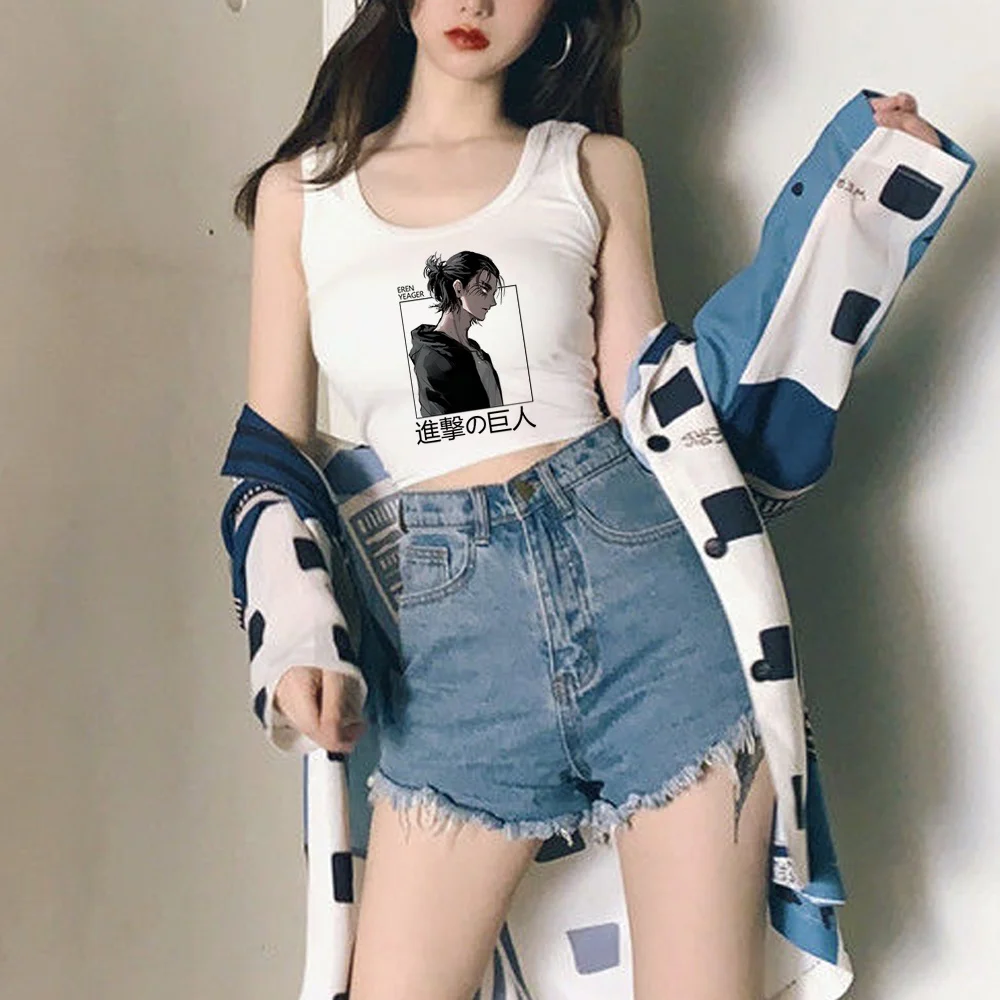 

Топ женский короткий с графическим принтом «атака на Титанов»