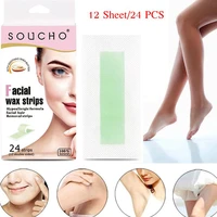 24pcs hot new body depilatory wax strips for face neck arm leg hair removal wax paper cold wax strips paper body beauty tools