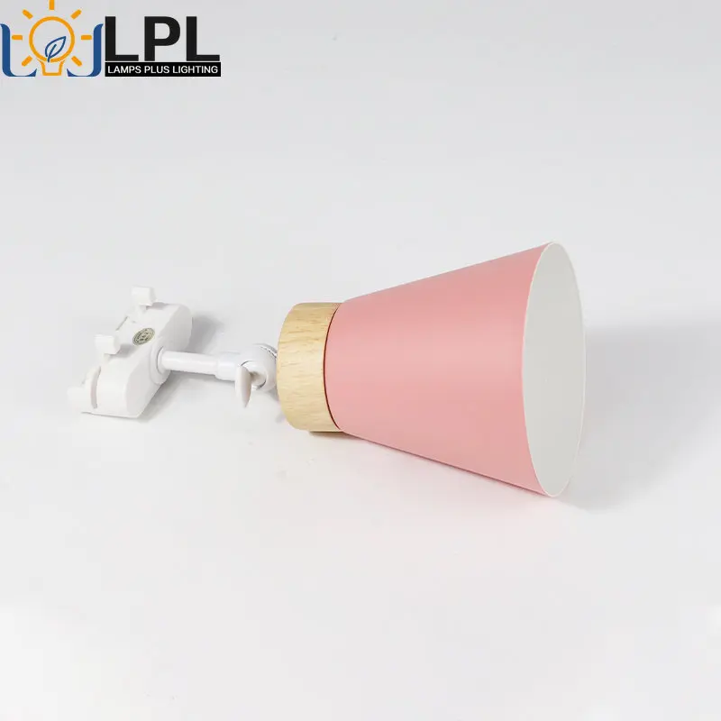 

Светодиодный Трековый светильник, алюминиевая направляющая, с розовым абажуром, Трековый Точечный светильник, направляющая, освещение для ...