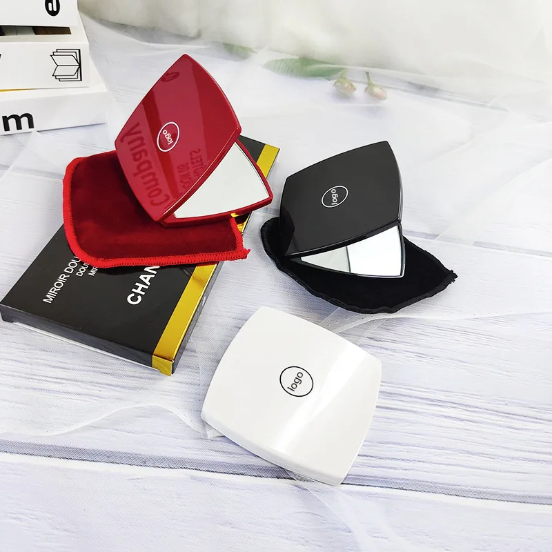 

High quality Folding portable mirror Mini Makeup mirror double-sided make-up mirror branded flip mirror