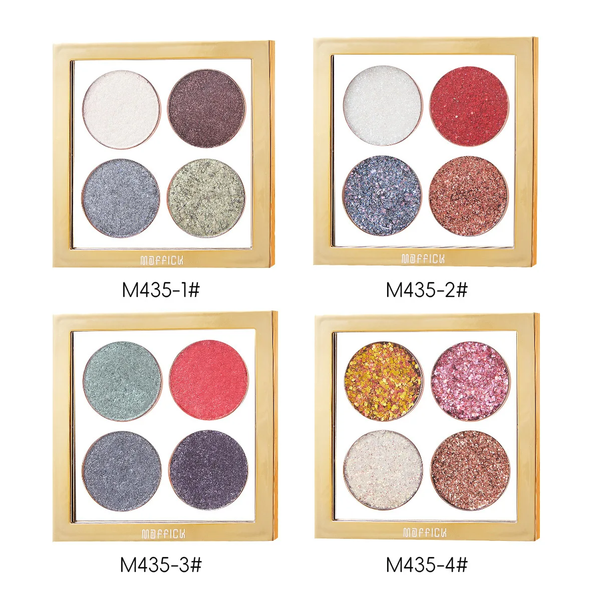 MAFFICK четырёхцветные перламутровые тени для век