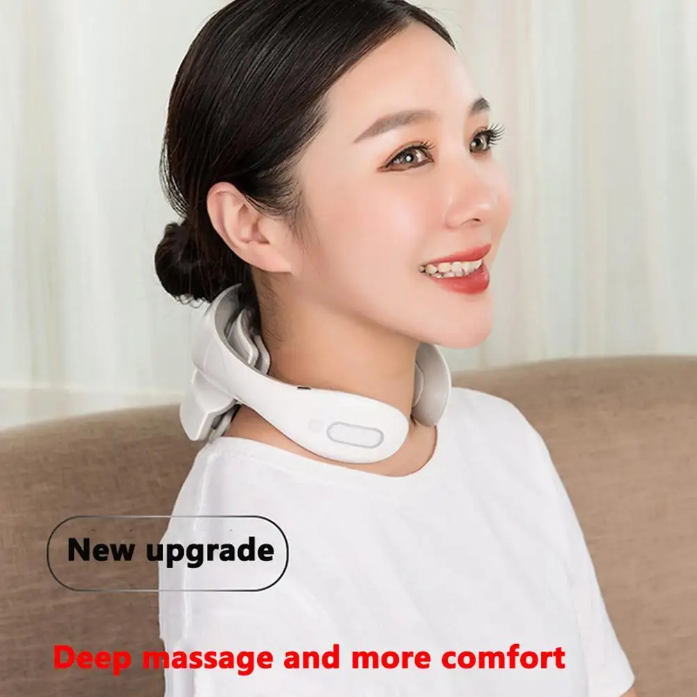 

Neck Lymphatic Massager for Pain & Fatigue Relief, 6 Modes Cordless & Portable Neck Massager Neck Massager with Heat for Gift