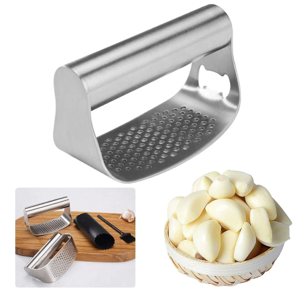 Давилка Для Чеснока Из Нержавеющей Стали С Овощечисткой И Кистью Открывалка