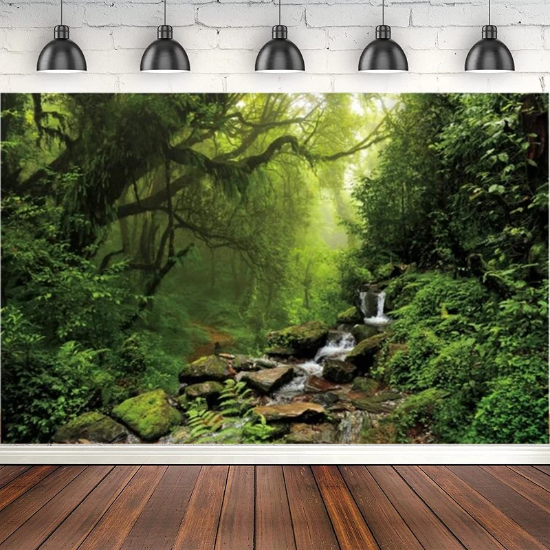 

Тропический лесной поток пейзаж Фотография фон фотосессия портрет Декор фотографический фон постер Фотостудия