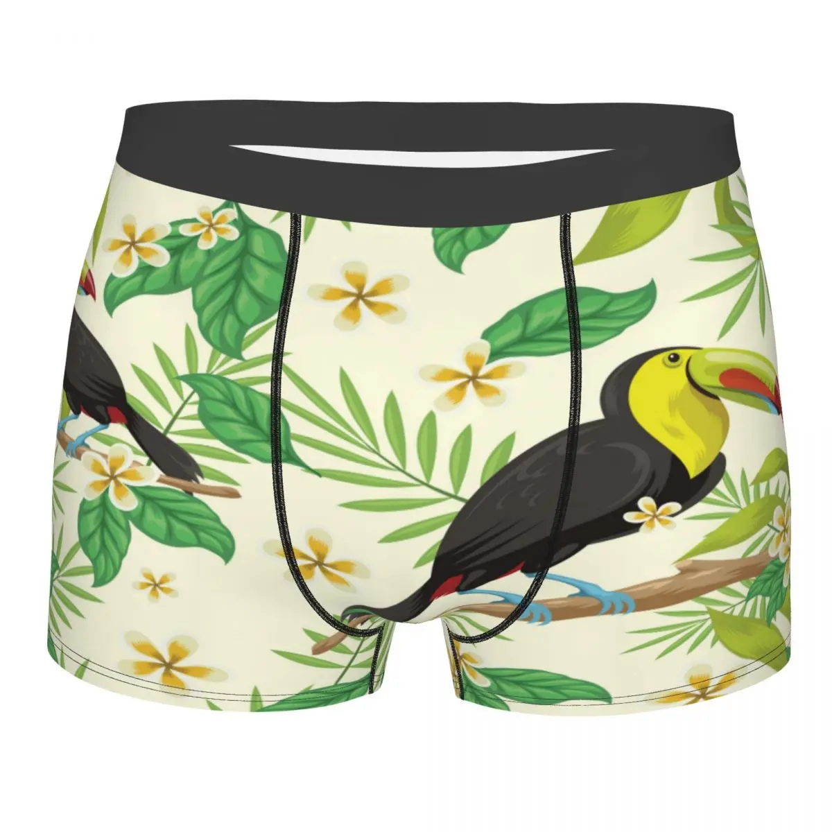 

Men's Panties Tropical Leaves Birds Male Underpants Man Short Boxer Underwear