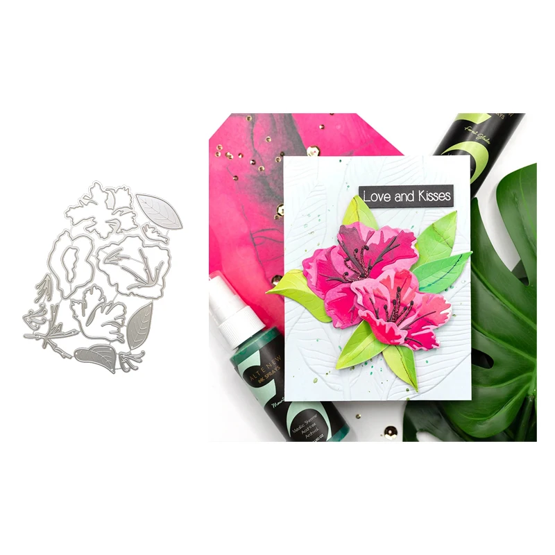 

Big Red Flower New 2022 Metal Cutting Dies for Scrapbooking Mold Cut Stencil Handmade Tools DIY Card Make Mould Model Craft