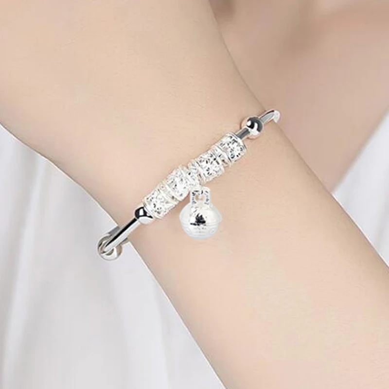 

Vintage Fashion Women Bell Jewelry Silver Plated Cuff Bracelet Charm Bangle Gift