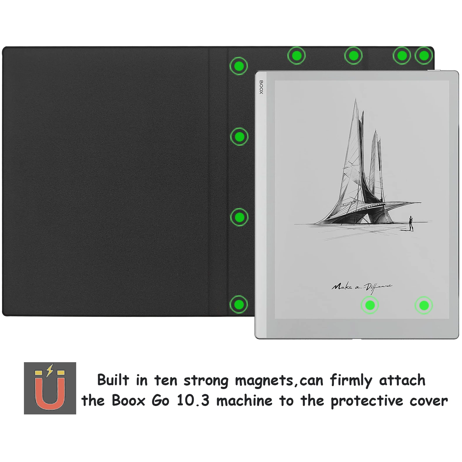 Магнитная подставка GAUGGER чехол для Onyx Boox Go 10 3 ePaper 2024 выпущенный ультратонкий