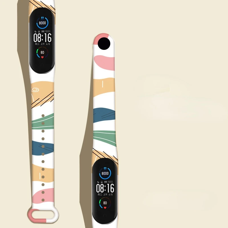 Камуфляжный ремешок для Mi Band 6 5 4 3 сменный силиконовый браслет Xiaomi Miband6 Miband5 Miband4