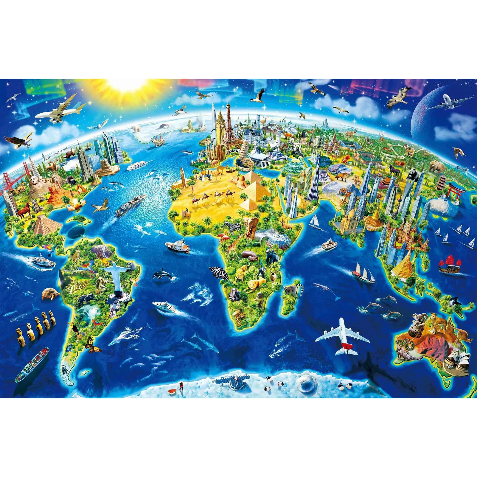 

Puzzles For Kids Adults 1000 Pieces Paper Jigsaw Puzzles Educational Intellectual Decompressing DIY Large Puzzle Game Toys Gift