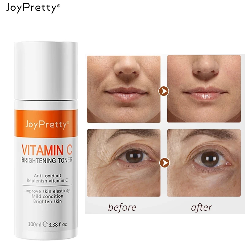 

JOYPRETTY Toner Facial Moisturizing Whitening Refreshing Brightening Complexion Vitamin C White Tender Skin VC Essence 100ml