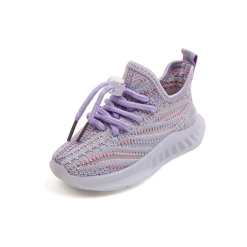 

Baby Sneakers Luminous Heather Knitted Flaty Shoes Boys Summer Breathable Kids Casual Shoes Zapatilla Girls LED Shoes Size 21-30
