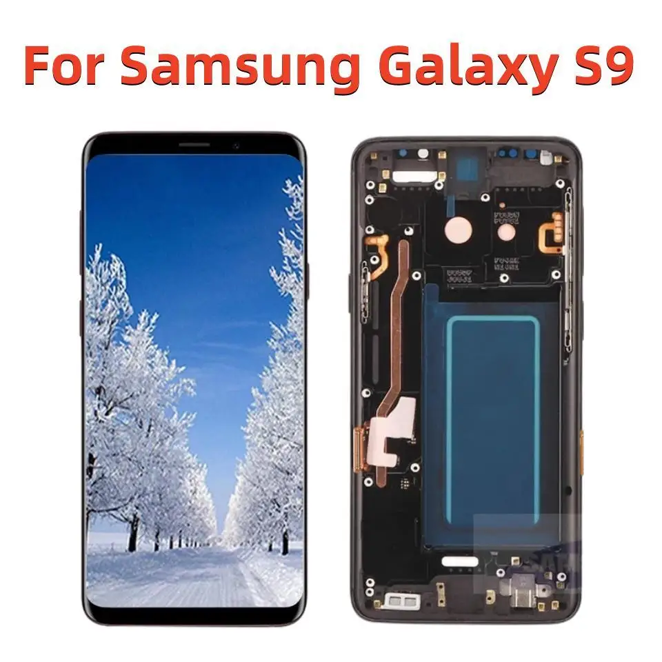 100% Original Display For SAMSUNG Galaxy S9 G960f LCD Display Touch Screen Digitizer Repair Parts With Frame For Samsung S9 LCD