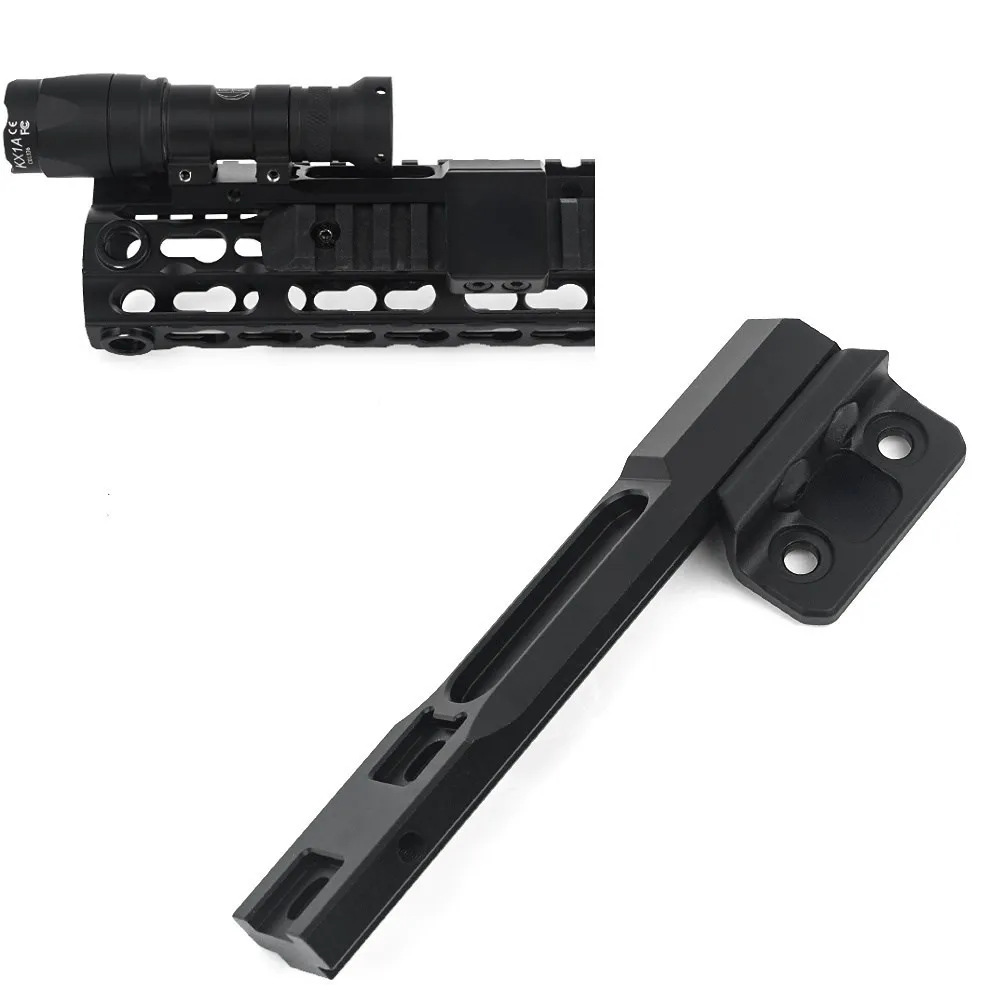 

M-LOK Keymod Rail Offset Adaptive Long Bar Lights Mount Airsoft Rifle Surefir M300 M600 Weapon Flashlight Base Mount