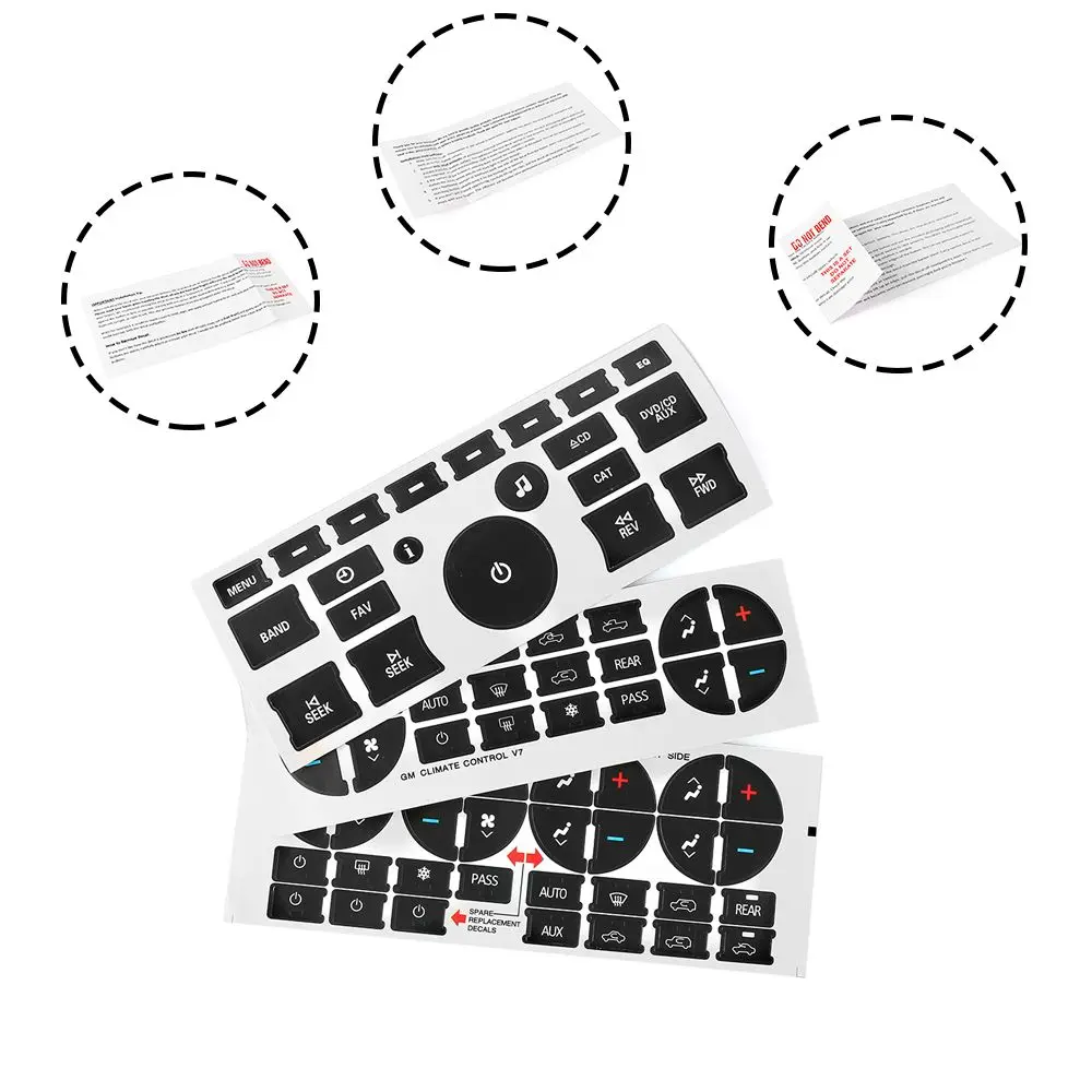 + A/c Climate Control Button Repair Decals Stickers Car Interior Stickers