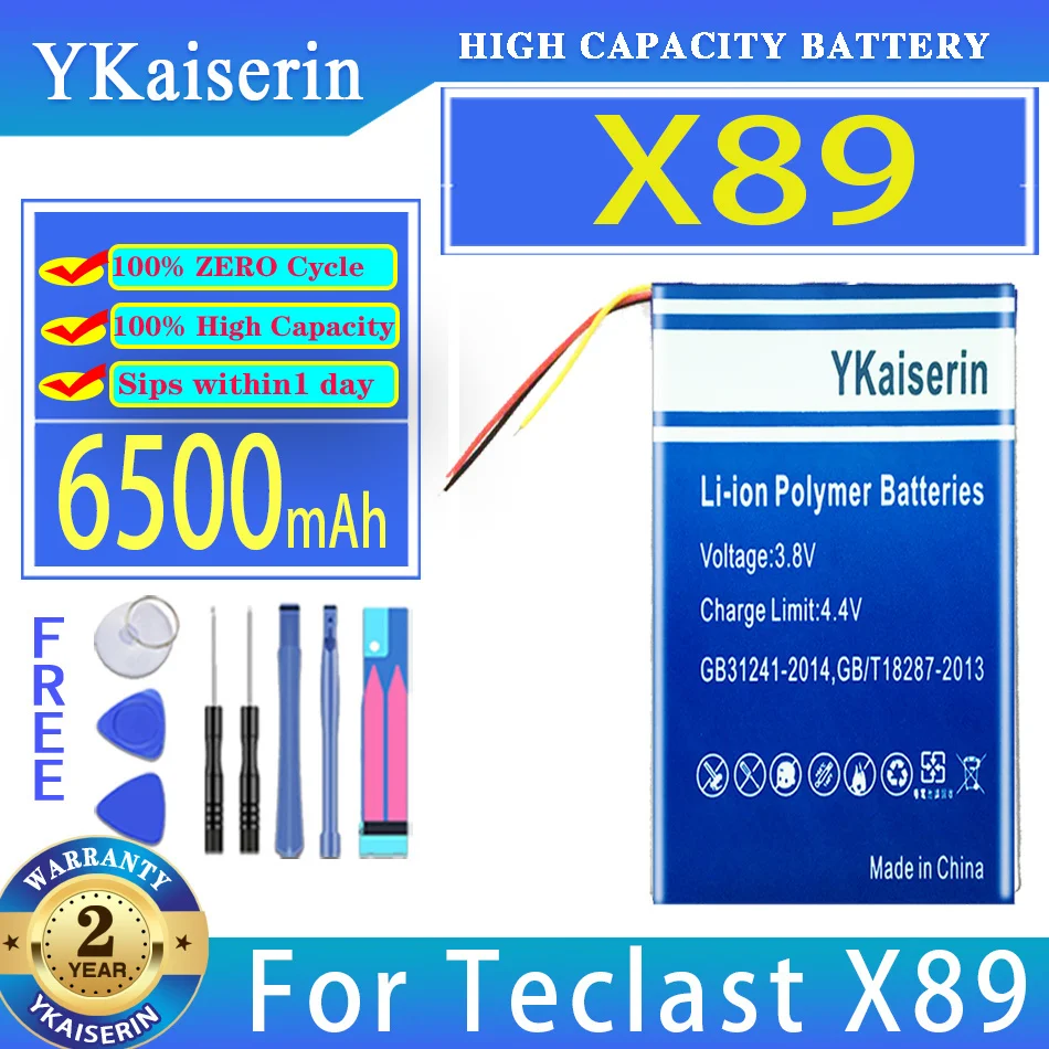 

YKaiserin Battery 6500mAh For Teclast kindow P89 3G M89 P89SE X89 X89HD X 89 Laptop Batteries