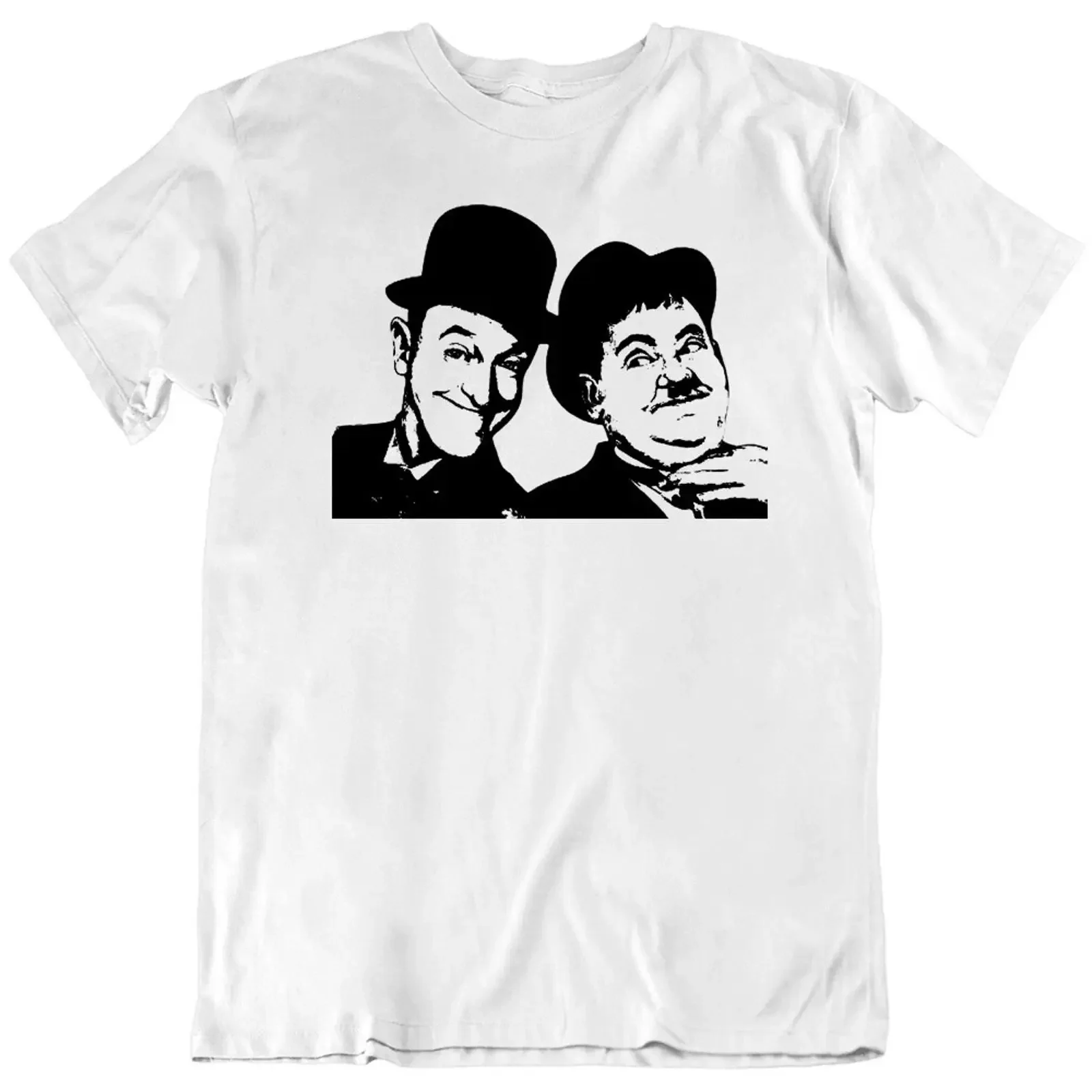 Фото Футболка унисекс Laurel n Hardy Face Vector Funny Movie Retro Friend Happy, новая, винтажная, с эффектом потертости, эластичная, универсальная, модная №1