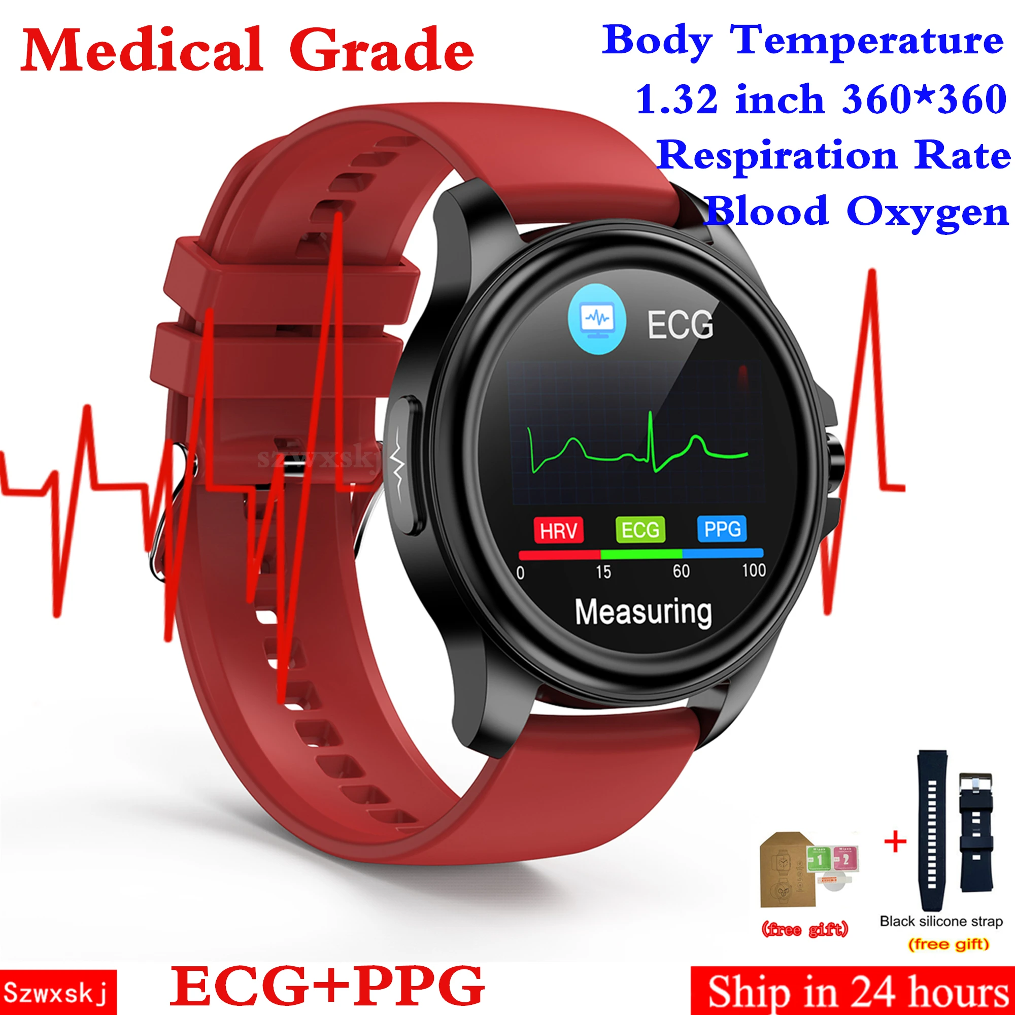 

Смарт-часы E89 для мужчин и женщин, AI Medical ECG PPG HRV, пульсометр, измерение температуры тела, артериального давления, водонепроницаемые IP68