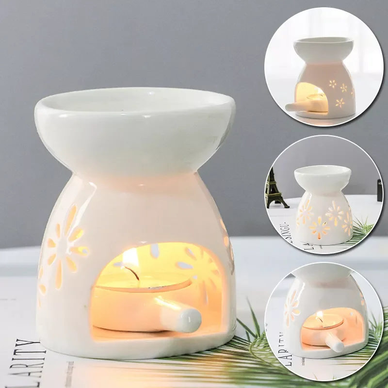 

New Ceramic Candle Holder Oil Incense Burner Essential Aromatherapy Oil Burner Lamps Porcelain Home Living Room Decoration
