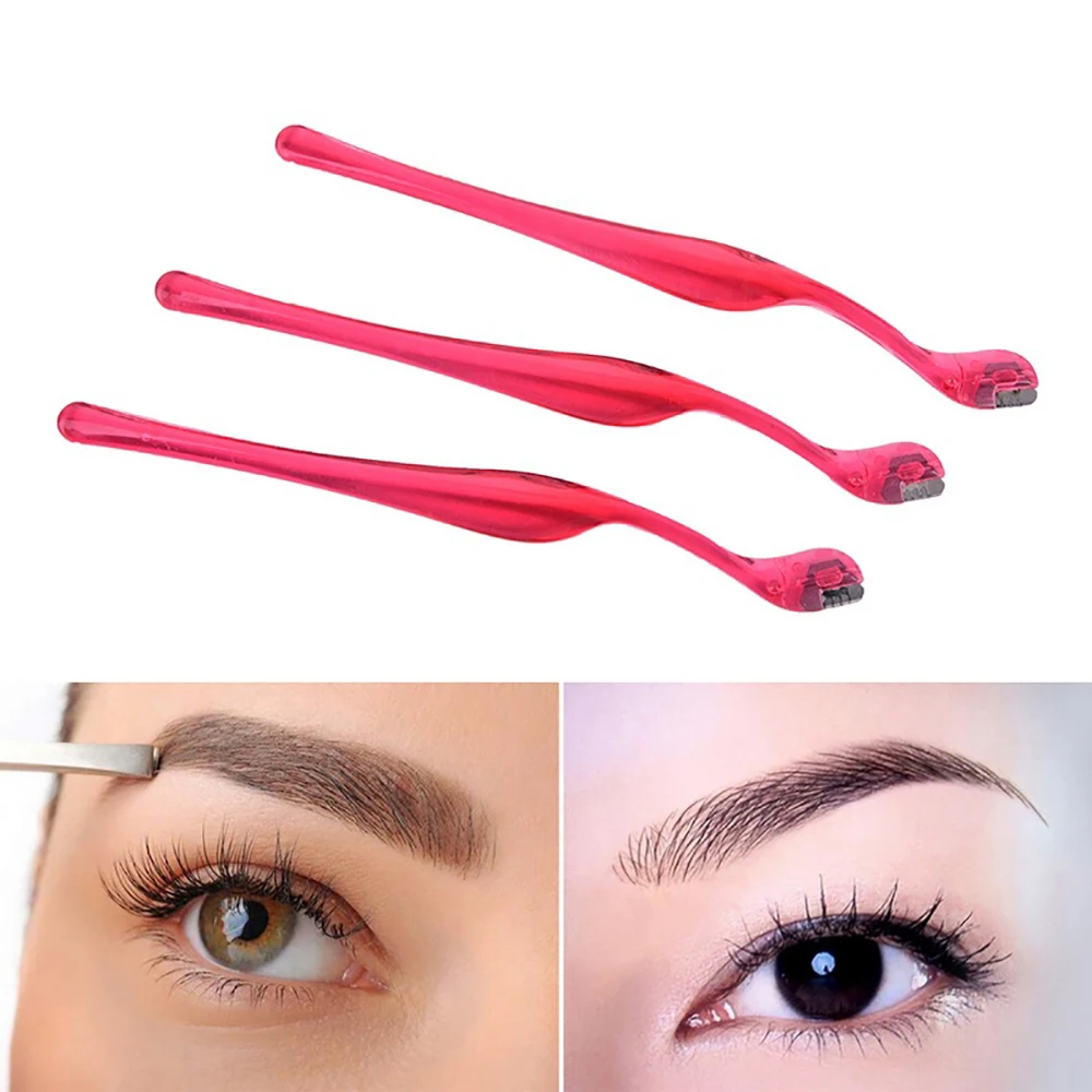 

2pcs Mini Eyebrow Razor Blades Portable Eyebrow Trimmer Shaper Facial Hair Remover Shaver Cosmetics Makeup Tools