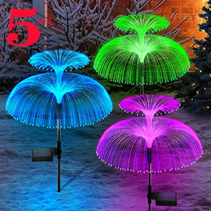 

Outdoor Landscape Garden Lawn Lighting Layer Pathway 7color Double Solar Lights Light Decor Jellyfish Jellyfish Light Changing