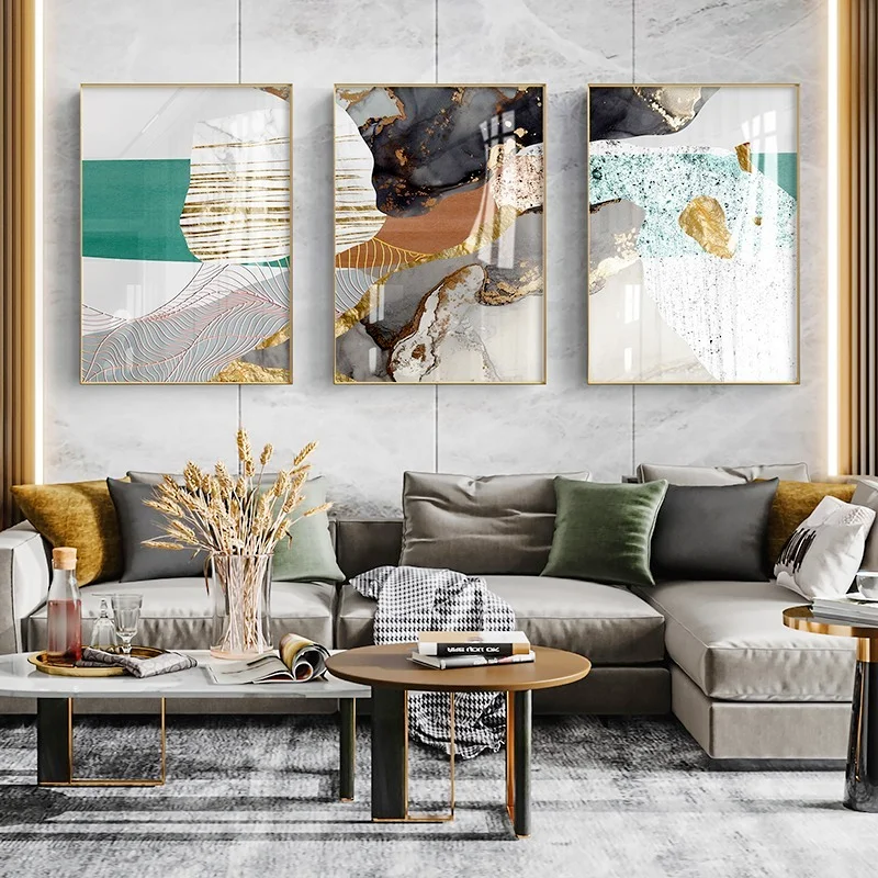 

Frameless Green Shadow Drifting Modern Light Luxury Style Poster Living Room Home Decoration Art Abstract Printing Paintings