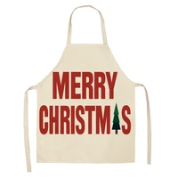 christmas santa claus print kitchen aprons unisex dinner party cooking bib christmas party pinafore cleaning apron
