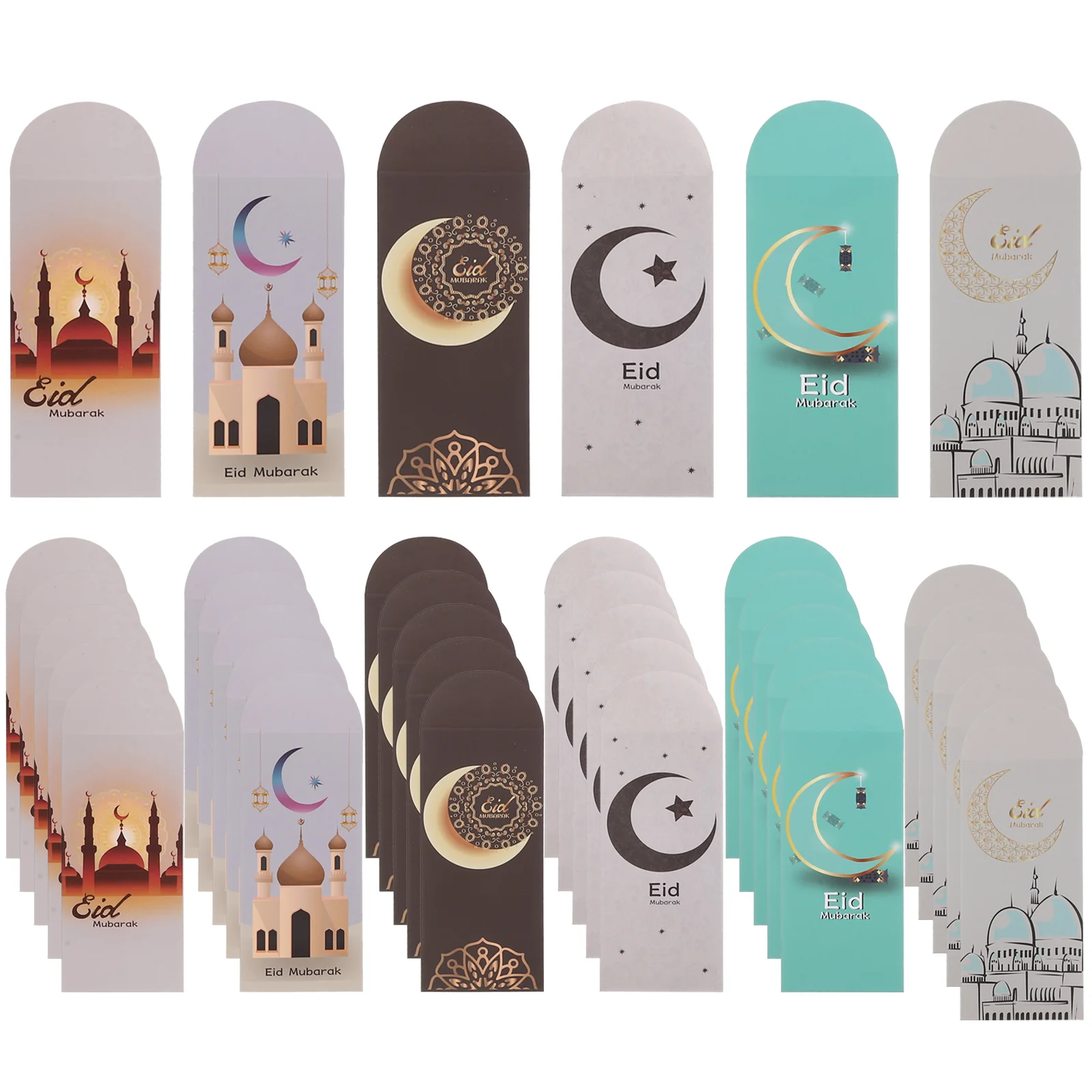 

36 Pcs Red Envelopes Eid Festival Paper Blessing Blank Greeting Cards Holiday Letter Supplies Party Bag Filler