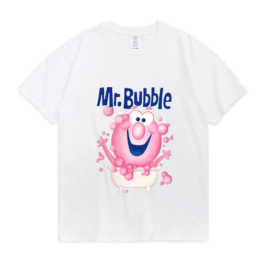 

Летняя универсальная хлопковая Футболка Mr.bubble, Веселая футболка для активного отдыха с надписью «Mr.bubble» для мужчин и женщин, популярная фут...