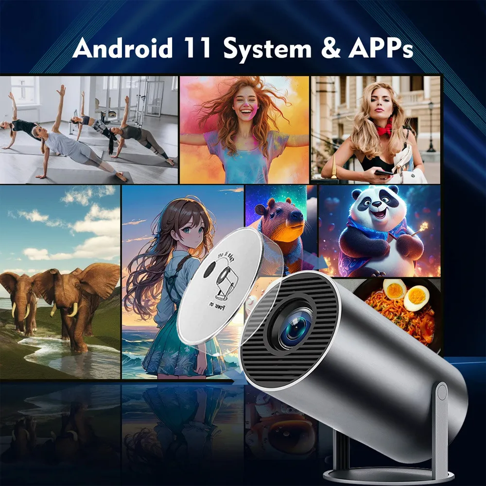 Портативный HD-проектор DITONG HY300 Plus 4K, Android LED-проектор для домашнего кинотеатра, мини-проектор для телефона, HY300 Pro (art.: 3920dca597403) - 3920dca597403