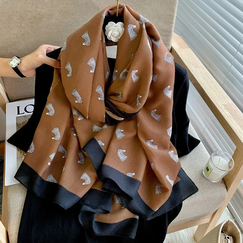 

Шарф-шаль женский из 2023 хлопка и льна