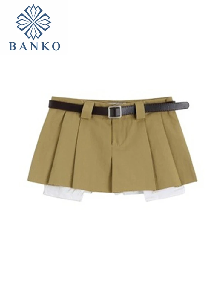 

Harajuku Punk Y2K Mini Pleated Skirts Ladies Summer Korean Sexy Chic Low Waist Preppy Style Aesthetics A-line Shorts Skirts Lady