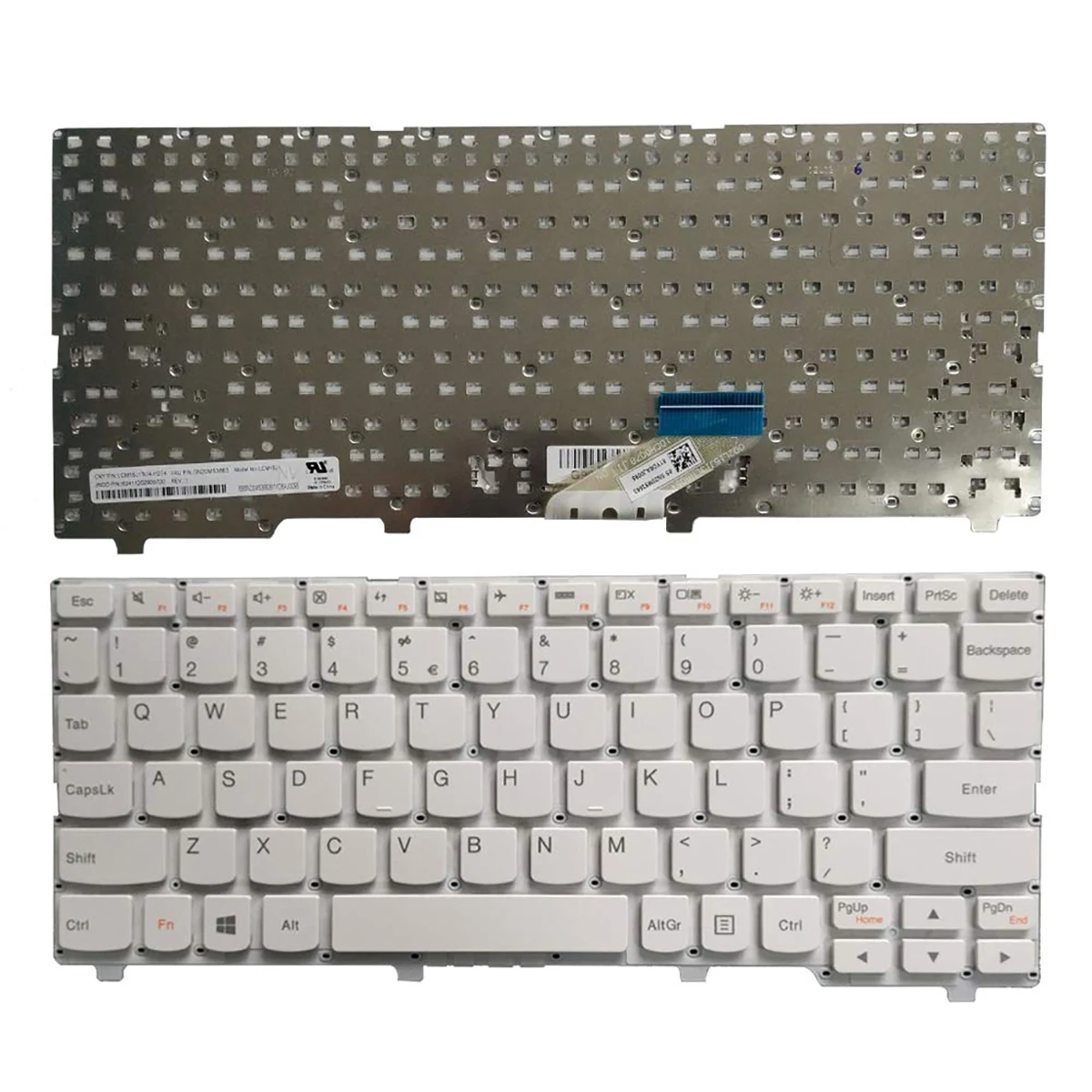 

New Laptop Keyboard Fit For Lenovo IdeaPad 110S-11IBR 110S-11AST 5N20M53663 LCM15J13U4-H274 63411202900700 US Layout (White)